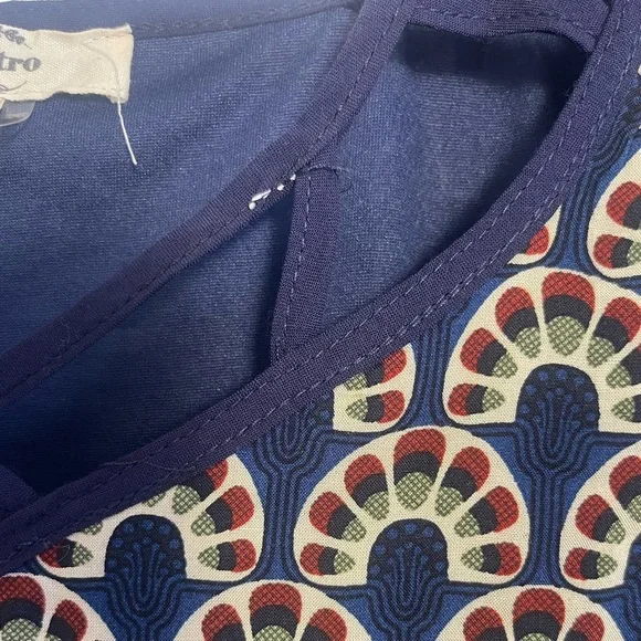 Entro Square Neckline Detail Patterned Dress Size Large - Picture 8 of 13